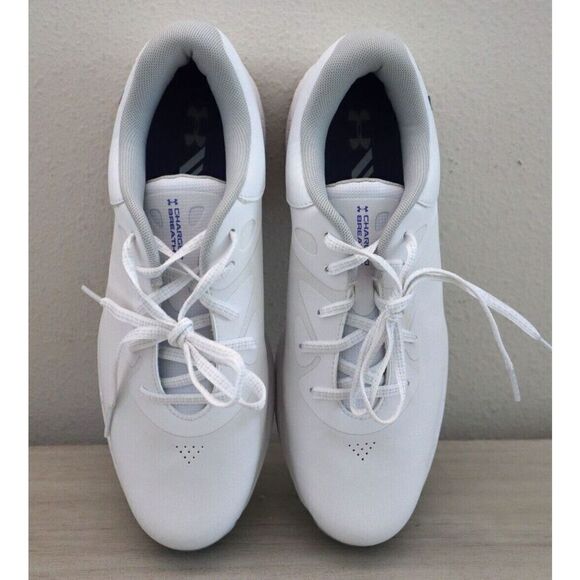 Under Armour Women's Sz 9.5 White UA Charged Breathe 2 Spiked Golf Shoes - Picture 9 of 11
